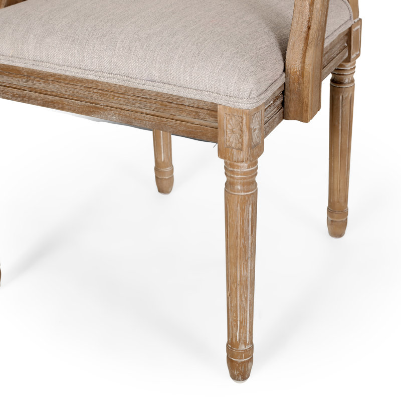 Lapathos 19.5'' H Upholstered Armchair, Natural, Light Gray, 4