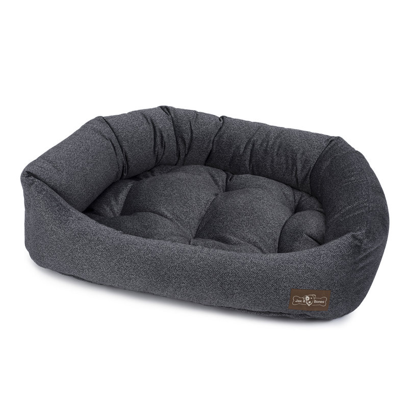 Coussin de lit napper en velours Herringbone, Petit (l 24 po x P 21 po x H 6,5 po), Crépuscule à chevrons