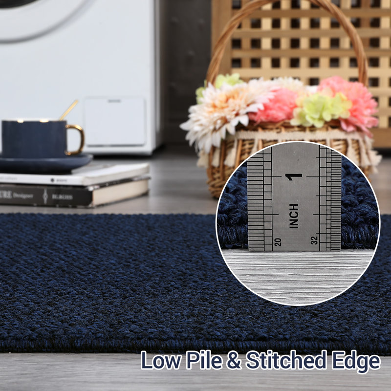 Area Rug for Living Room Solid Textured Vintage Rug Non Slip Throw Rugs Bedroom Rug, Rectangle 9' x 12'
