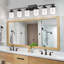 Luminaires de meuble-lavabo à 6 lumières noir mat, appliques à DEL en verre bullé cristal à intensité variable 5 couleurs (blanc doux / blanc chaud / naturel / lumière du jour / blanc froid) pour la salle de bain, le couloir et le salon