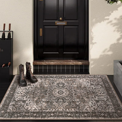 Tapis à motif floral lavable Fillender