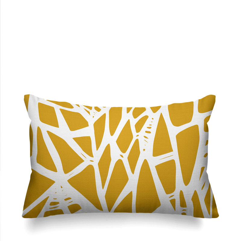 Coussin intérieur / extérieur Rodman Tribal Abstract, Jaune