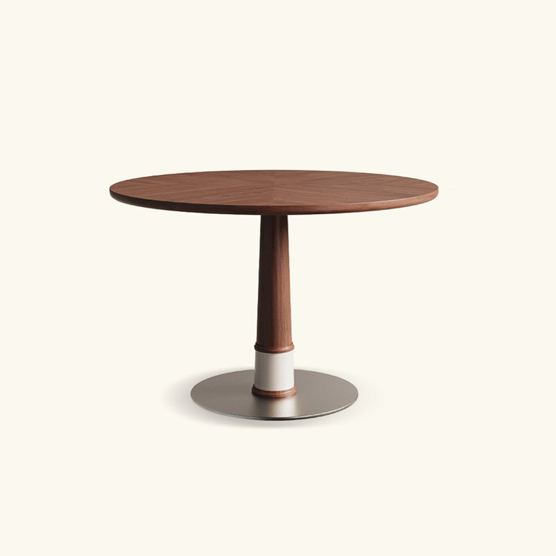 Walnut Round Solid Wood Dining table, 29.53”H x 31.5”L x 31.5”W