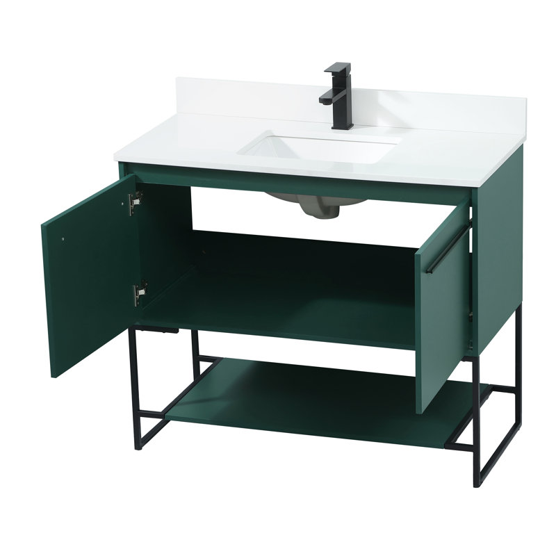 Ensemble de meuble-lavabo simple 40 po Rozell, Vert