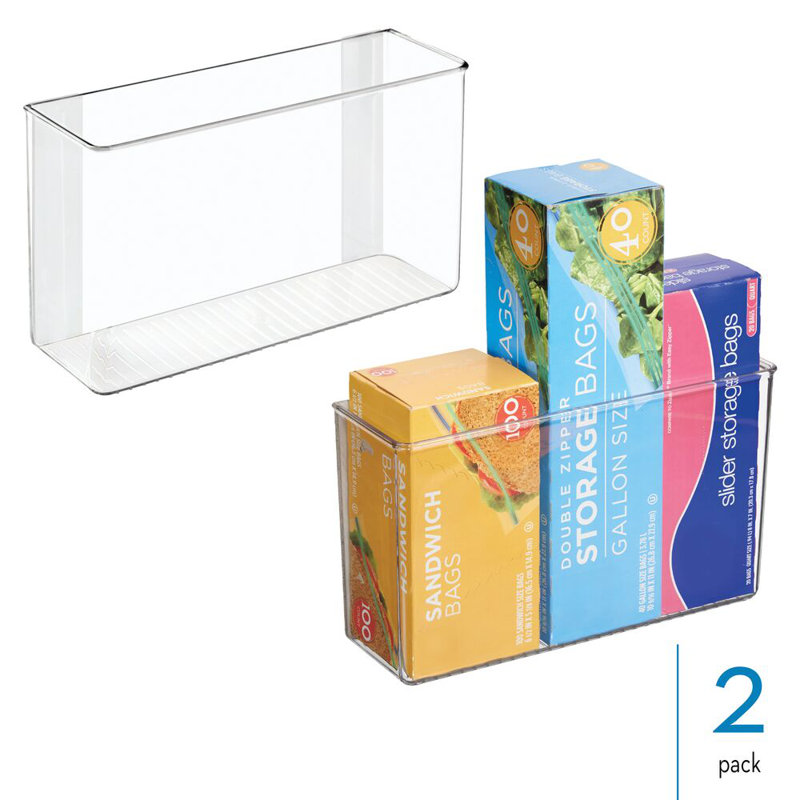 Ensemble de 2 bacs de rangement adhésifs pour la cuisine iDesign - Transparent, 3.60