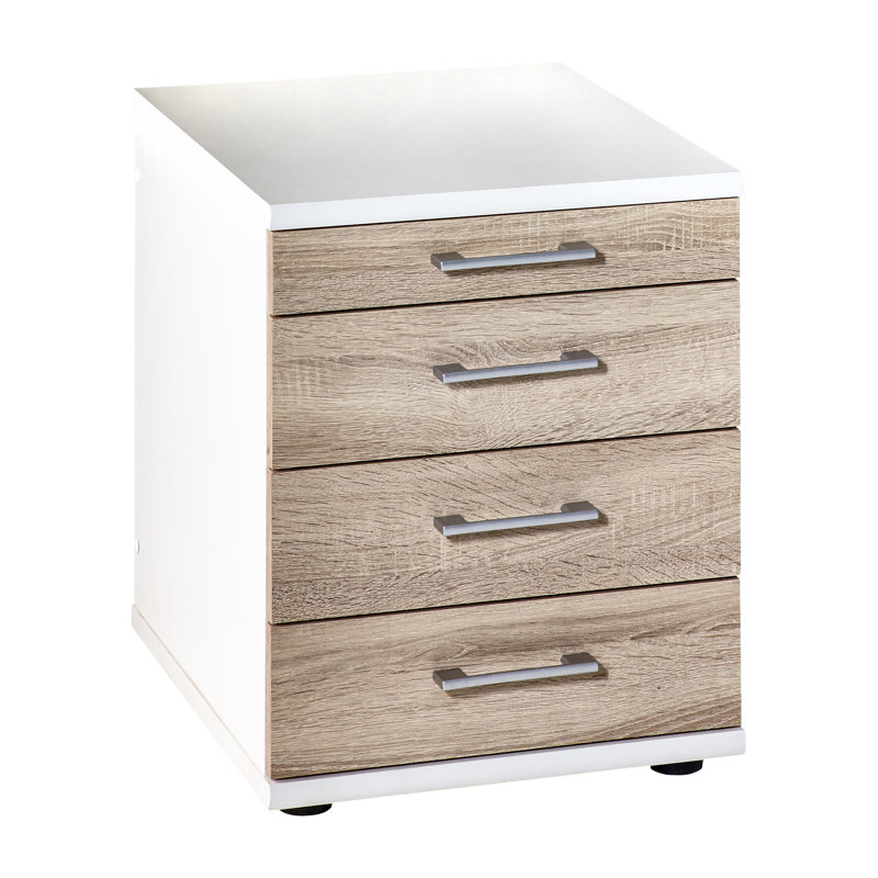 Amasia 41.6cm Wide 4 -Drawer File Cabinet, White/Sonoma