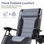 Fauteuil inclinable Zero Gravity avec plateau porte-gobelet, chaise longue rembourrée pour l'extérieur