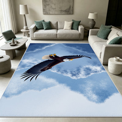 Tapis d'intérieur 1 pièce à motif aigle à tête blanche en vol, élégant et polyvalent. Facile à nettoyer et à entretenir, il est idéal pour la chambre, le salon, le corridor, l'entrée, la chambre d'étudiant ou le bureau, et apportera une touche de fraîcheur à votre intérieur.