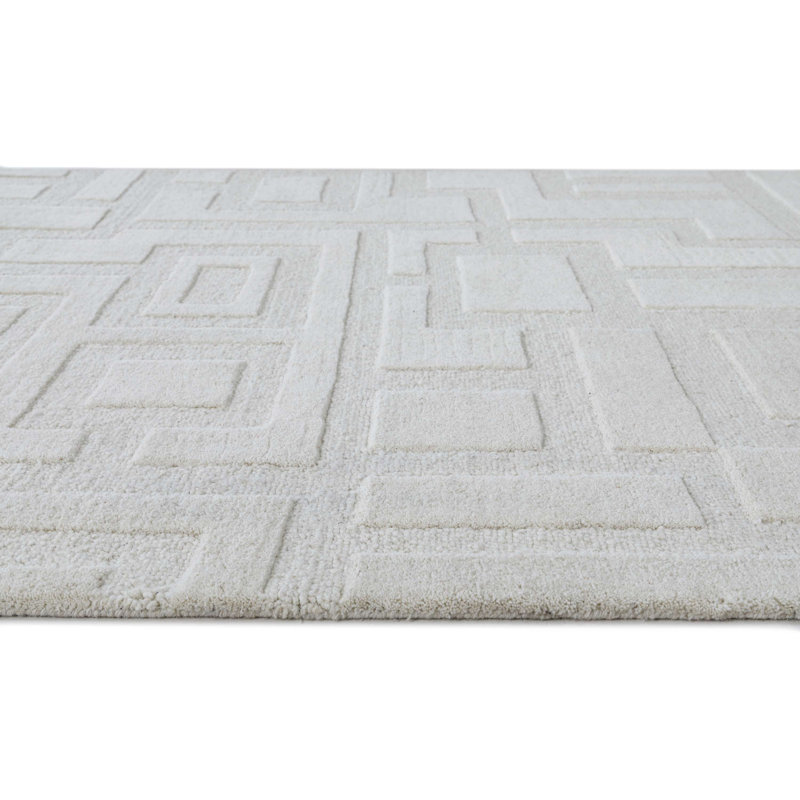 Ivory Hand-Tufted Wool Runner Rug 2'6" x 8'