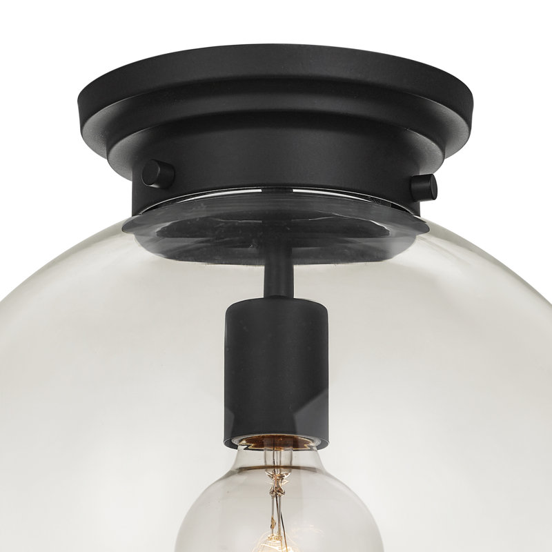 Plafonnier semi-encastré simple en forme de globe à 1 lumière de 12 po Blas