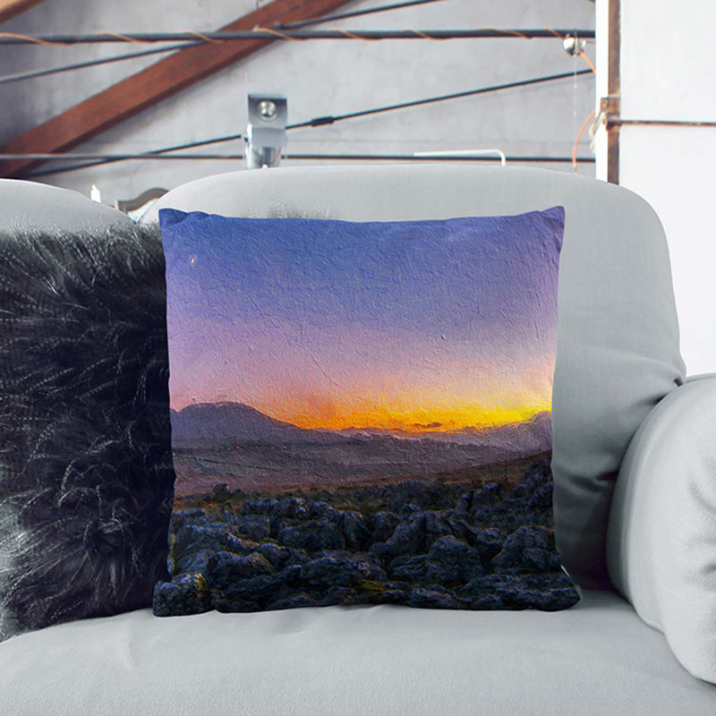 Sunrise over the Yorkshire Dales Cushion with Filling, Black, 55cm H x 55cm W x 20cm D