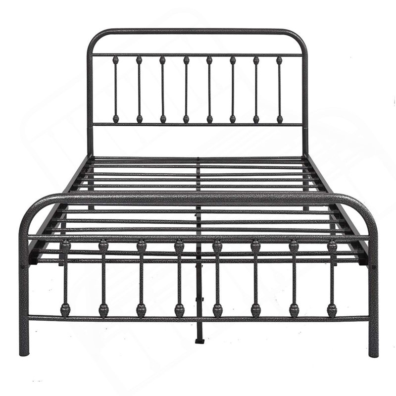 Base de lit en métal plateforme grand lit sans sommier tapissier avec support de lattes en acier de qualité supérieure