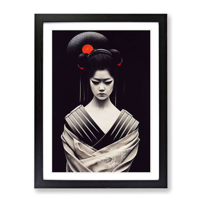 Contemporary Geisha No.1 - Framed Print, Black Framed, 34cm H x 25cm W x 2cm D
