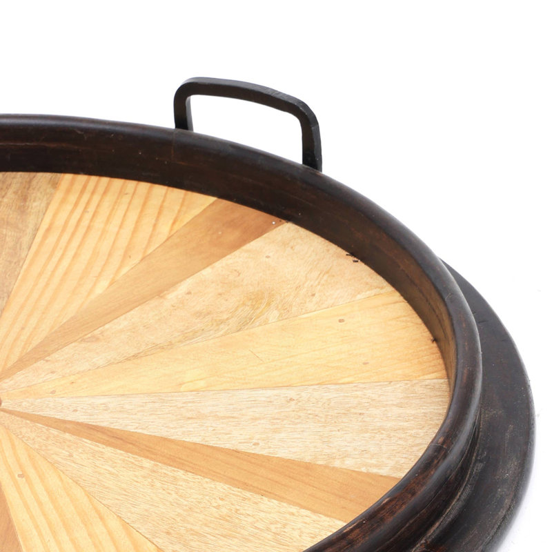 Handmade Wooden Round Tray/Décor & Serving Tray/Platter - 23.5"