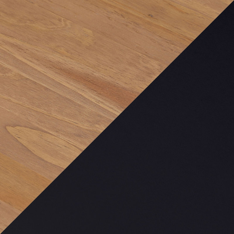 Lit mezzanine simple en bois massif Ambur, Pacane / Noir
