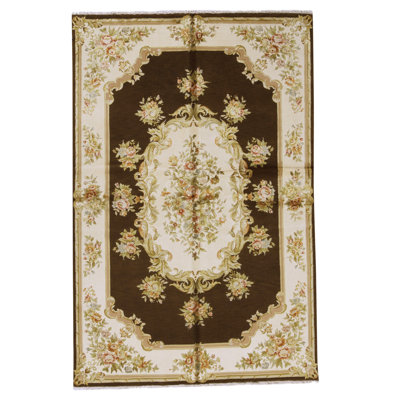 Handmade Silk and Wool Area Rug