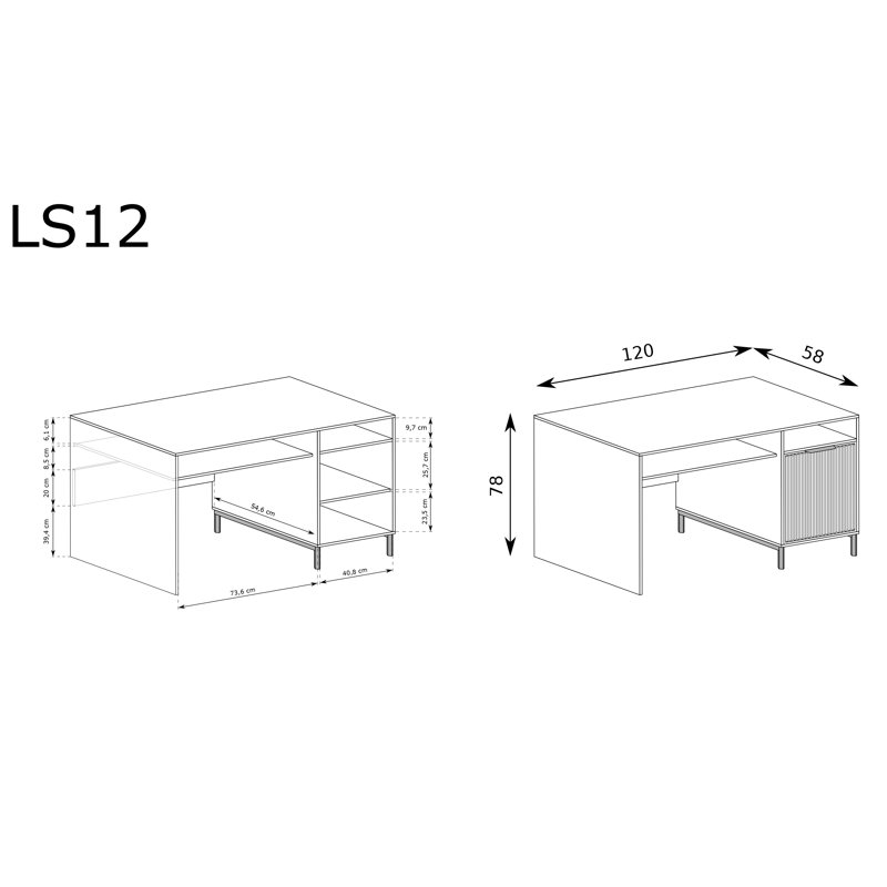 Linkastyles Metal Base Computer Desk, Indigo