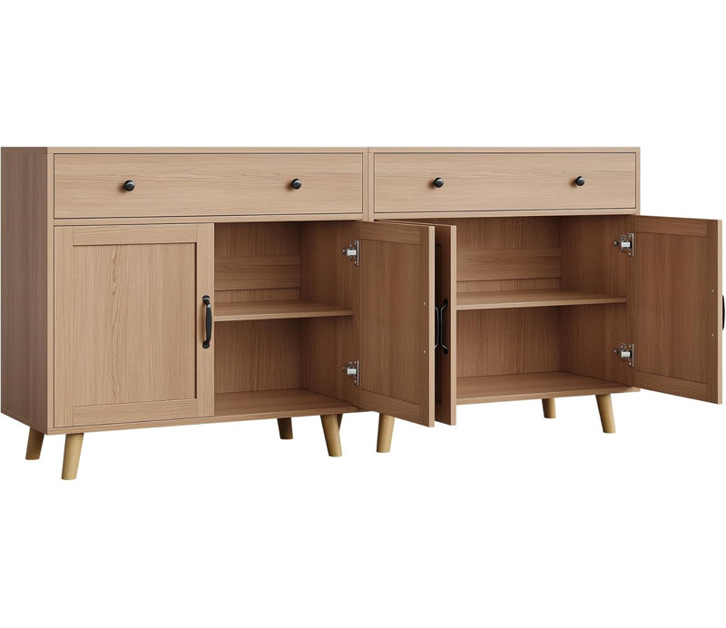 Crédence en bois avec tiroirs et portes - Buffet pour la cuisine