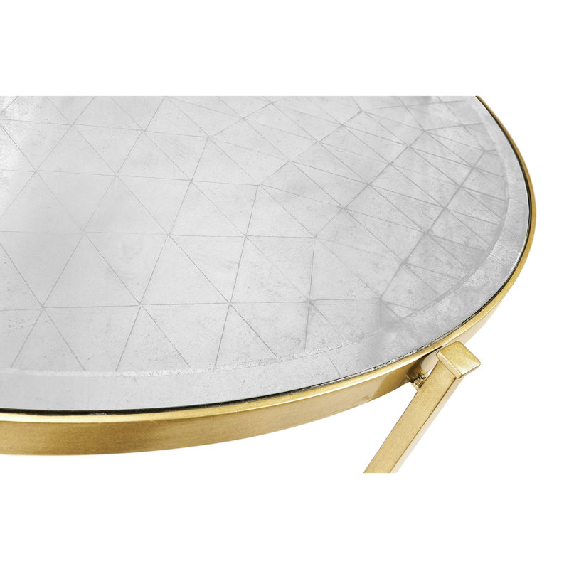 Luxe Round Glass Dining Table, Gilded Iron