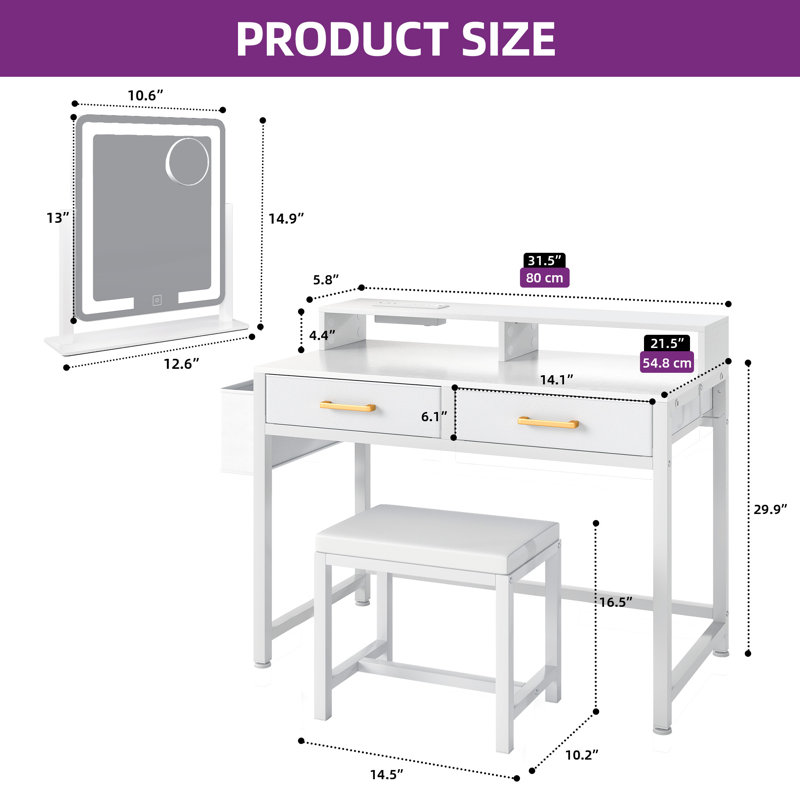 Makeup Vanity Desk With Lighting Mirror
