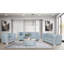 Table basse Saree en chenille bleu sarcelle clair (table basse incluse)