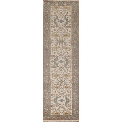 Ivory Oushak Oriental Runner Rug 3x10