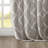 Fretwork Print Grommet Top Window Curtain Panel With Geometric Pattern And Soft Light Filtering Functionality.-534900649-534900651