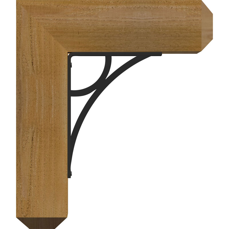 Support simple 4 "Galveston Ironcrest, H 16 po x P 13 1/2 po, Cèdre rouge de l'Ouest l 4 po x T 4 po (sciage br
