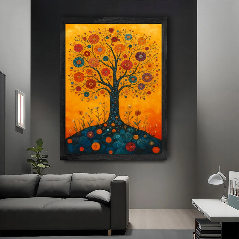 "Black", art floral inspiré de Gustav Klimt, impression bohémienne, H 25 po x l 17 po