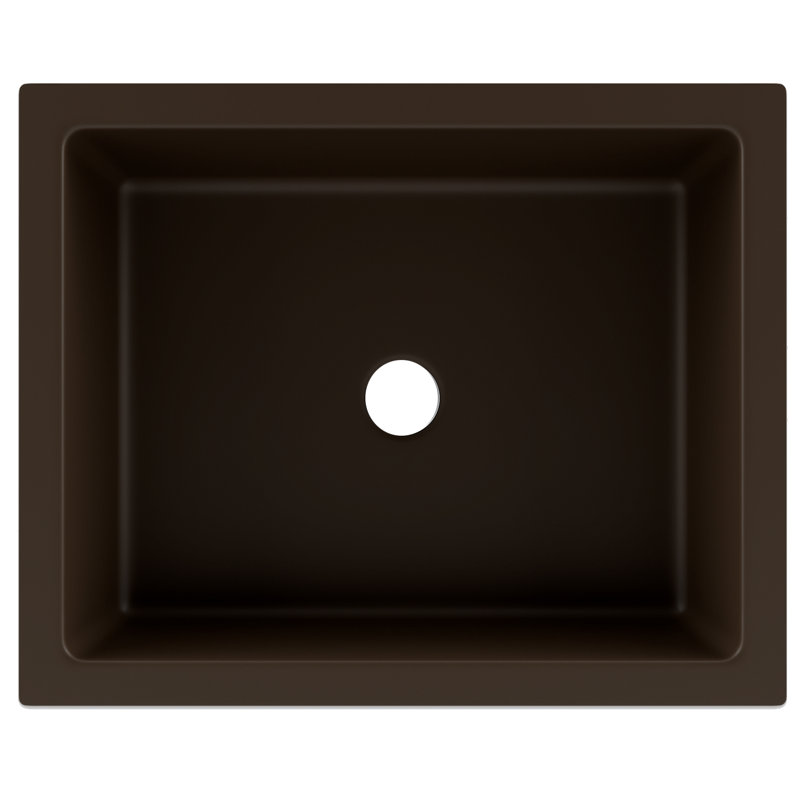 Lexicon Quartz Composite Rectangle Vanity Sink, Mocha
