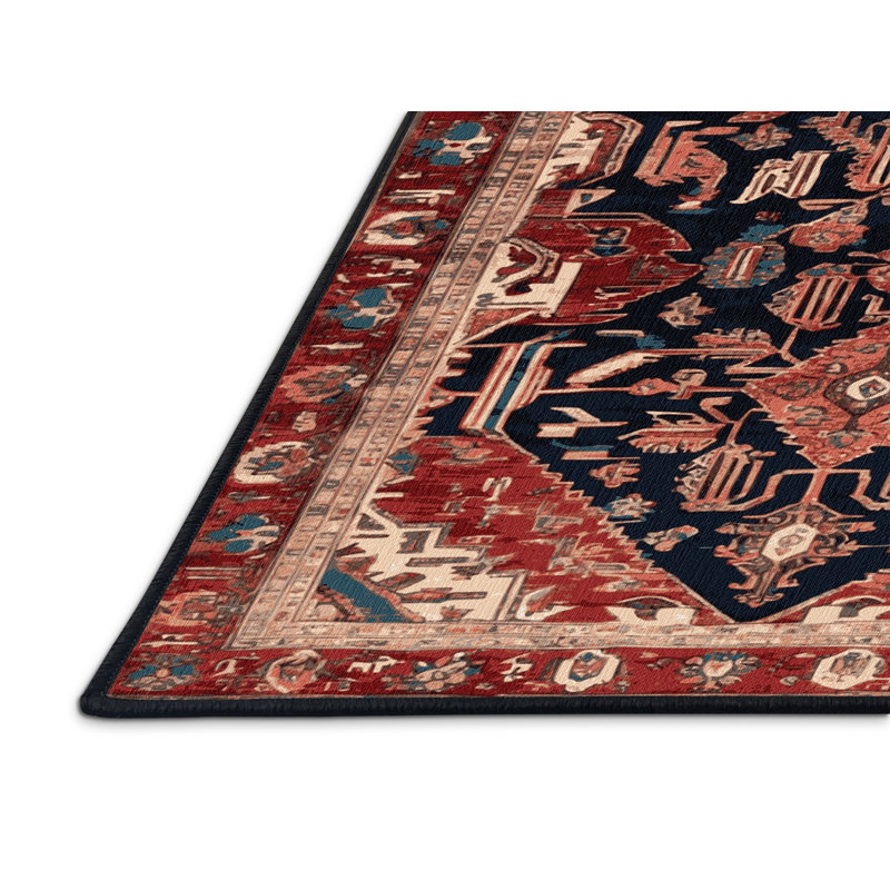 Machine Washable Persian Brown Area Rug, Rectangle 5' x 7'