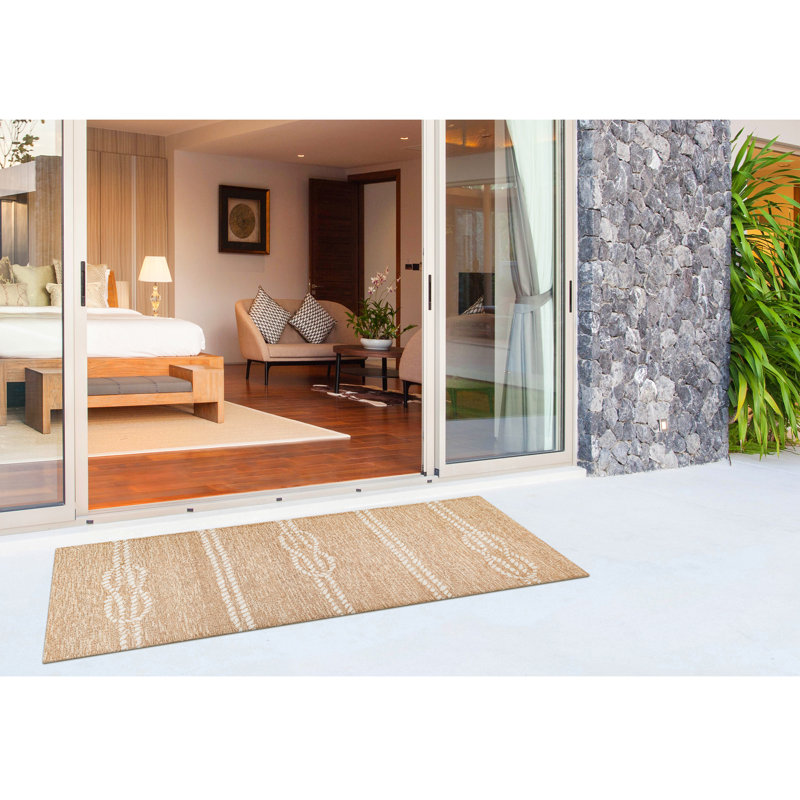 Wooton Performance Hand Tufted Striped Indoor / Outdoor Rug, Rectangle 2' x 5'