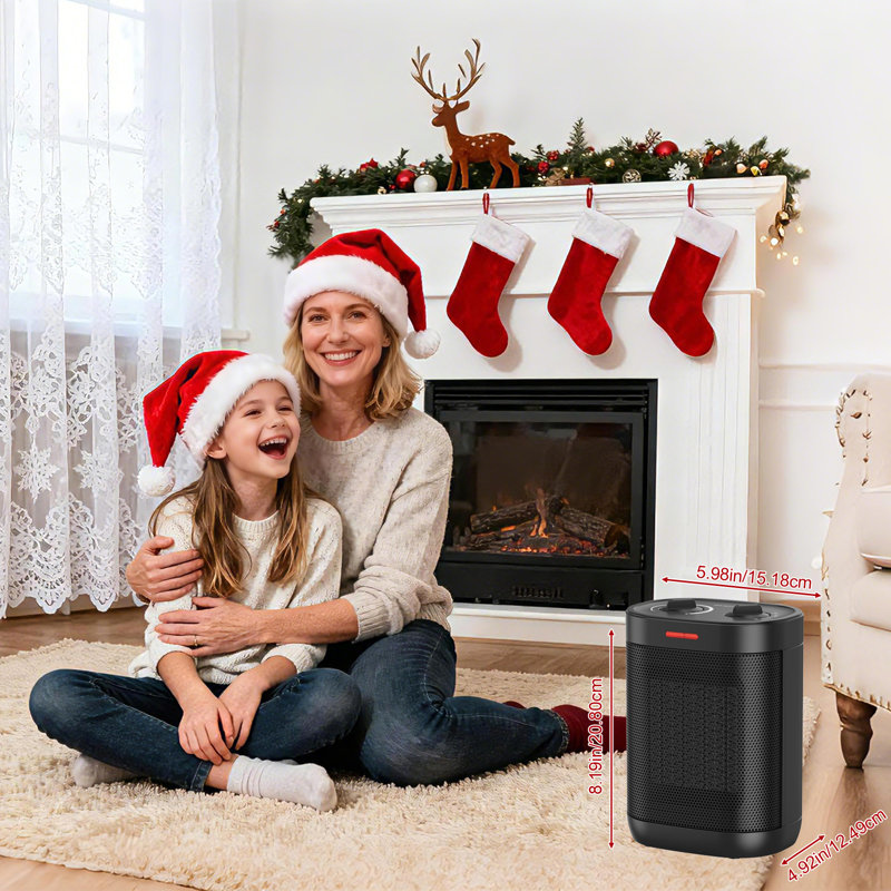 PTC Ceramic Space Heater: 2S Instant Heating, Multiple Modes, Safety Protection, Compact Portable, Quiet For Home/Office