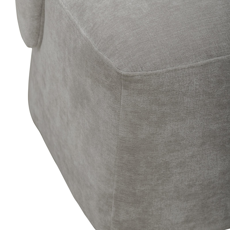 Faouzi Accent Dining Chair W/ Casters, Gray Polyester