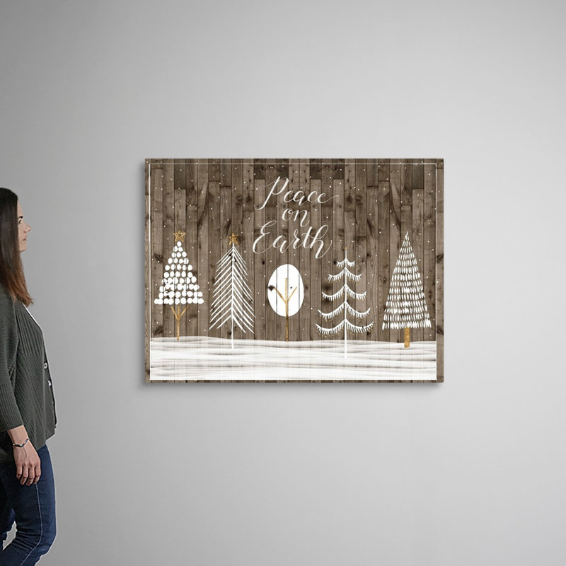Reproduction d’art textuel sur toile, "White Christmas collection A" par Grace Popp, H 36 po x l 48 po x P 1,25 po