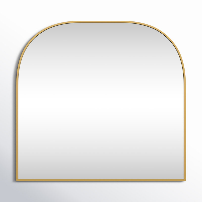 Sabine Metal Wide Arch Wall Mirror, Brass, 34" x 36"