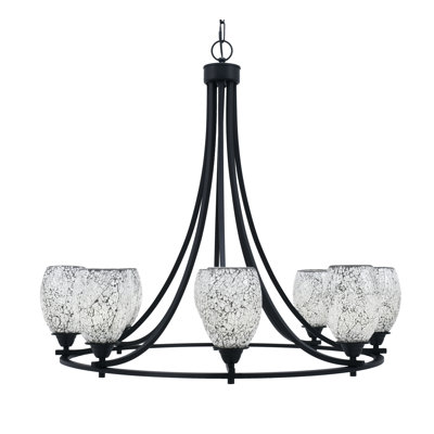 Lustre 8 lumières Paramount illustré avec verre de 5 po