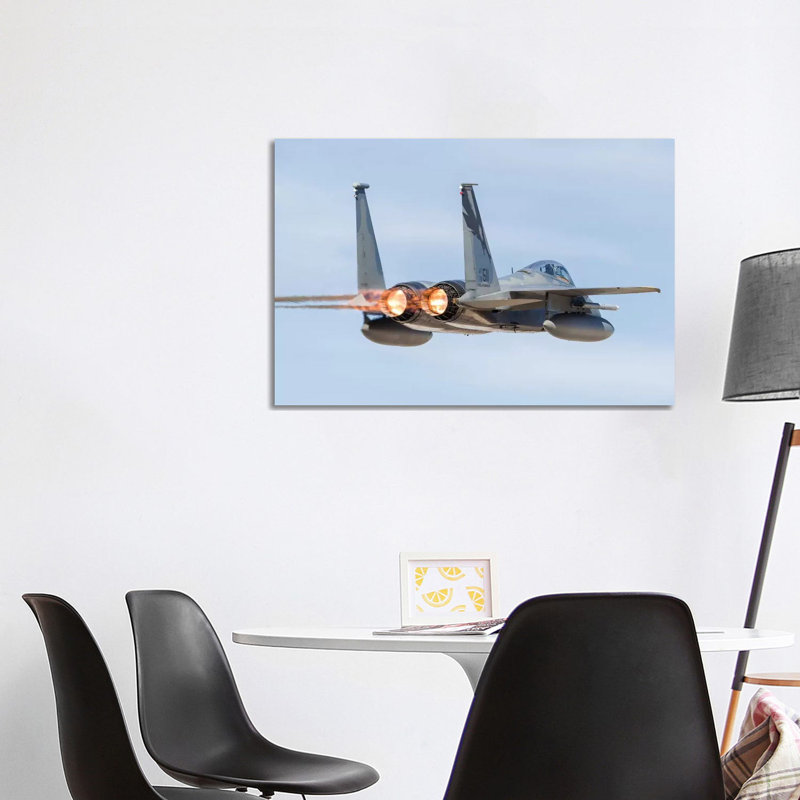 A US Air Force F-15C Eagle Taking Off from Nellis Air Force Base 1 Piece Wrapped Canvas Wall Art