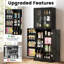 Tall Kitchen Pantry Cabinet With Dual Tempered Glass Doors And Shelves-624739962