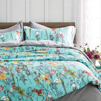 Cotton Sateen Floral Duvet Cover