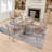 Rustic Farmhouse 5-Piece Dining Set with Round Pedestal Table and Faux Leather Chairs