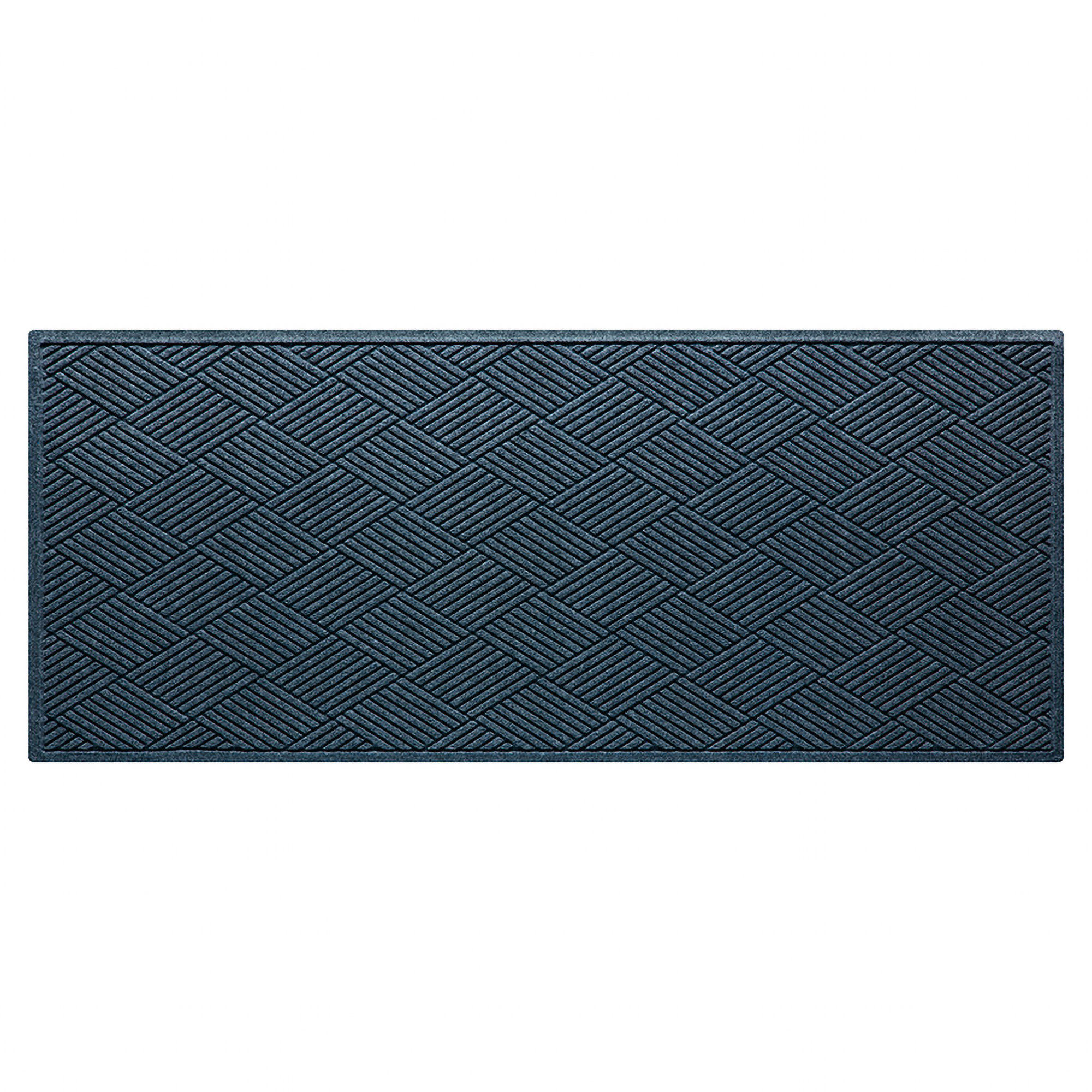 Waterhog Diamonds Indoor Outdoor Doormat, Navy, Runner 3' x 8'4"