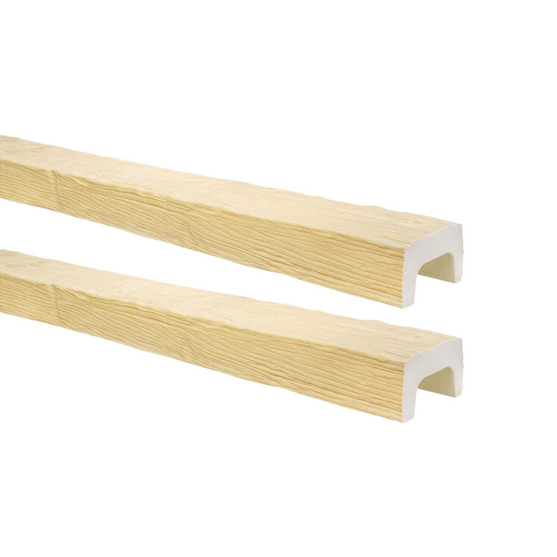 Poutre en faux bois H 4 3/8 po x l 153 po x P 2 1/4 po, Chêne moyen, 2 Pack