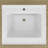 24 Inch Solid Surface Bathroom Vanity Top with Integrated Single Sink, Bright White 2" Thick Countertop, Raised Edge & Backsplash