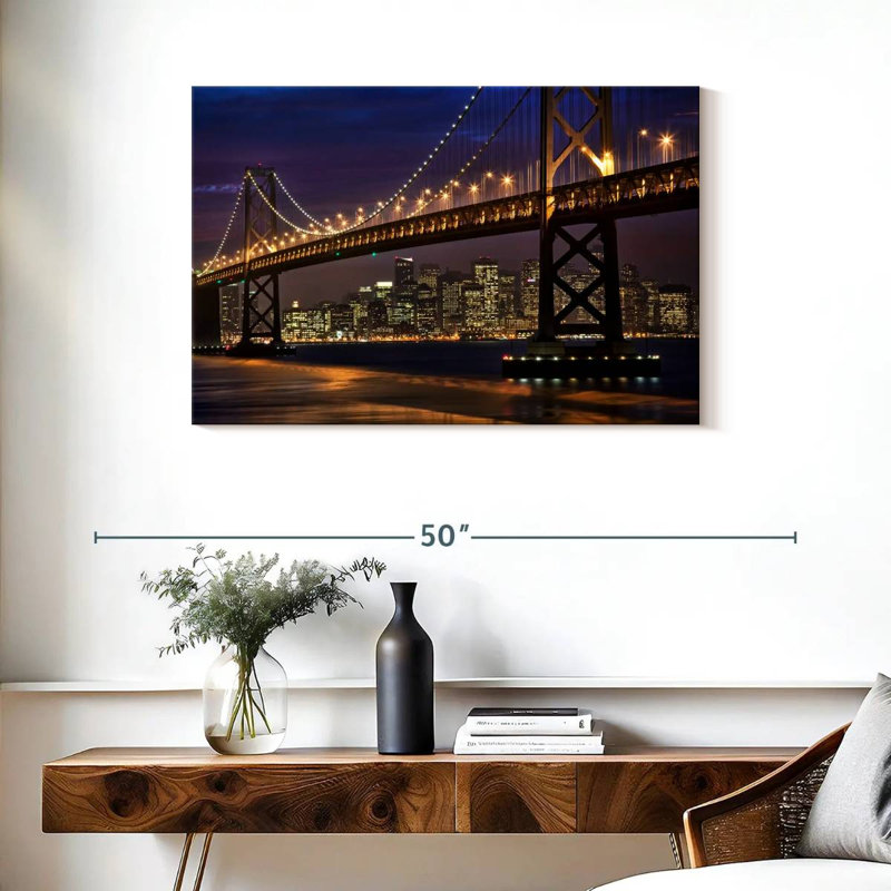 Lilie The Oakland Bay Bridge At Dusk, 24" H x 36" W