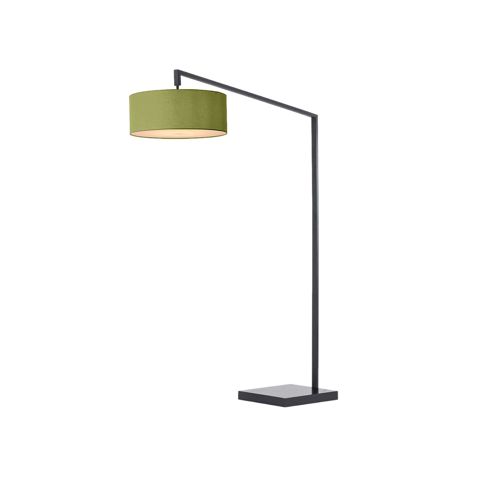 Stretch 75"H 1-Light Chairside Arc Lamp, Linen Shade & Body, Dimmable, for Living Room or Bedroom, Avocado