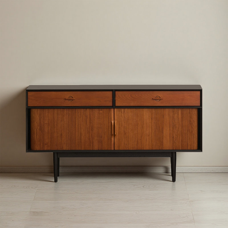 Buffet Mid-Century en bois massif multifonctionnel