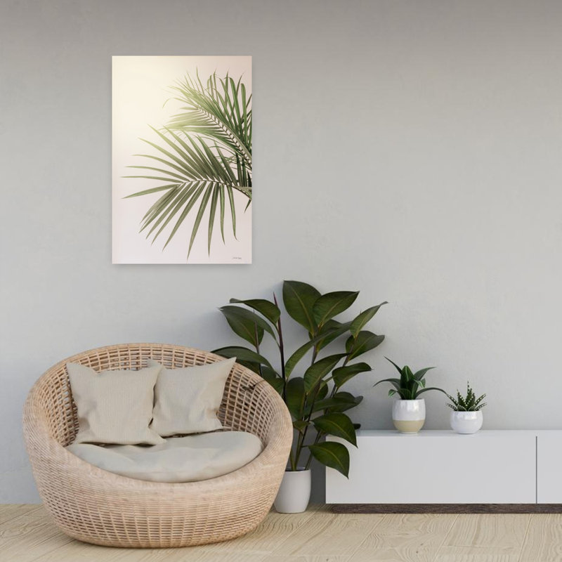Palmier couché par le soleil abstrait, art tropical, H 24 po x l 16 po