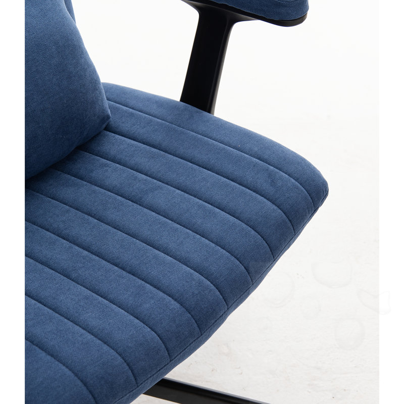 Chaise de bureau à accoudoirs avec roulettes, Blue