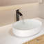 Robinet de lavabo de salle de bain à poignée simple 11,21 po certifiée CUPC par les deux personnes (fini noir mat)